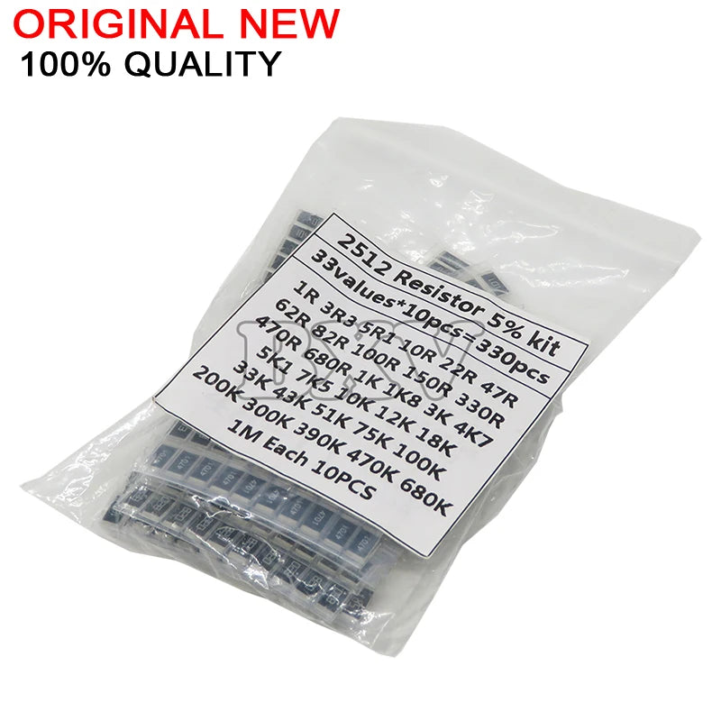 200PCS 660PCS 720PCS 4000PCS 0402 0603 0805 1206 1210 2512 SMD Resistor Kit PUMUDDSY Assorted Kit 10K 100K 1K 1R 100R 220R 1% 5%