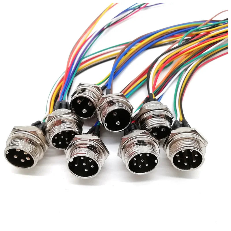 1pcs GX12 GX16 Butt Joint 2/3/4/5/6/7/8/9/10 Pin Waterproof Aviation Plug Connector With 18cm Wire Cable Connector Air Plug