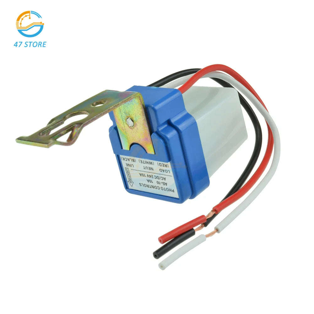 Automatic On Off Photocell Street Lamp Light Switch Controller DC12V AC 220V 50-60Hz 10A Photo Control Photoswitch Sensor Switch