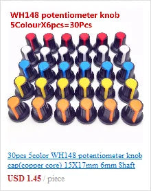 50pcs/lot 3296W Series 500R 1K 2K 5K 10K 20K 50K 100K 200K 1M Multi-turn Potentiometer 10K Variable Resistors with Box Set