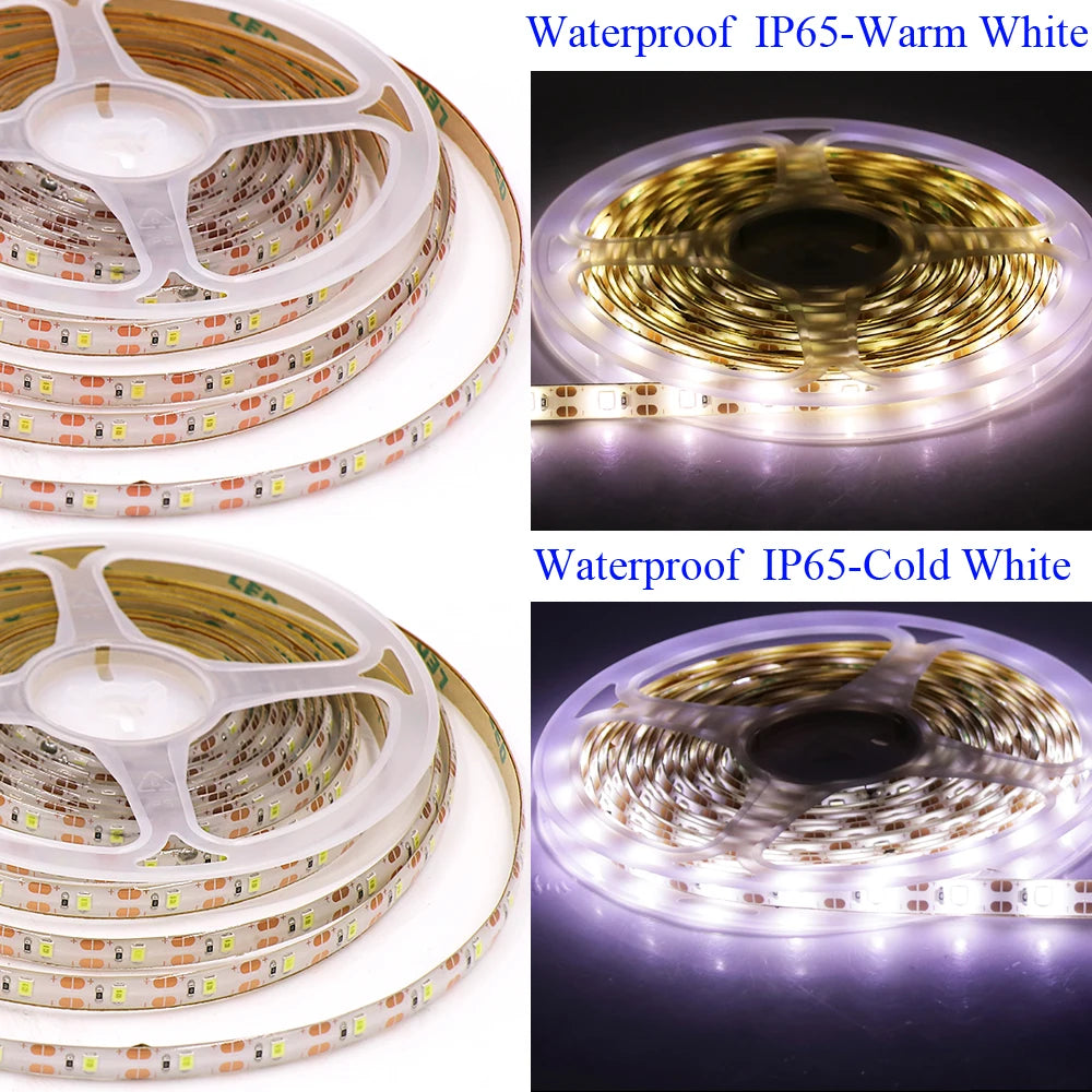 5V USB LED Strip Light Battery Power SMD 2835 3528 60LED 1m 2m 5m White Warm Red Blue Green Ribbon Cabinet Lights Night DC5V