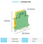 USLKG16N Ground Modular Din Rail Terminal Block, 16 mm² Universal Screw Earth Plug Wire Electrical Connector USLKG-16N