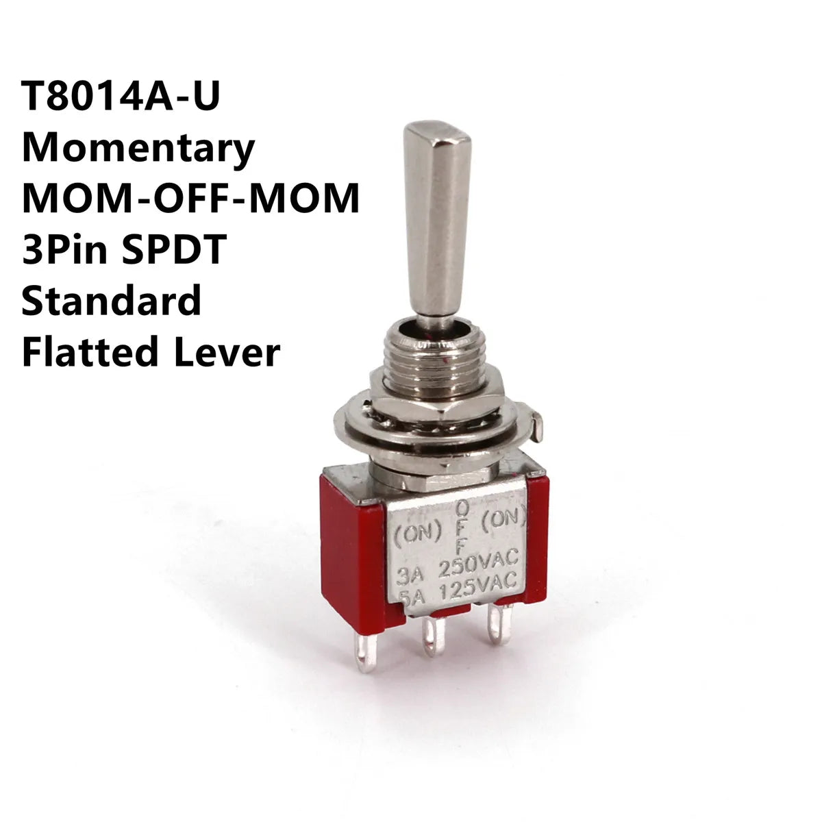 SH T80-T Series Flat Handle 6.35mm Panel Mount Mini Toggle Switch For RC Model Remote Controlller