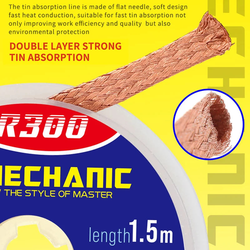10pcs/lot MECHANIC Solder Wick Remover Desoldering Wire 1.0/1.5/2.0/2.5/3.0/3.5/4.0mm Desoldering Braid BGA Soldering Tools