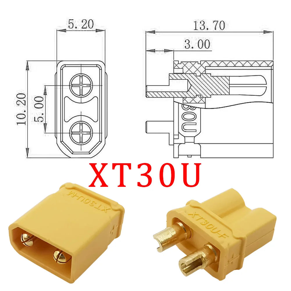 1/2/5Pair XT30 Connector XT30U Male Female Bullet Battery Charger Banana Plug Jack Connector For DIY RC Lipo Quadcopter Parts