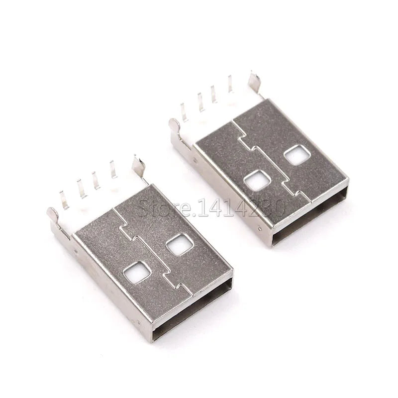 10Pcs USB 2.0 Male A Type USB PCB Connector Plug 90 degree Male USB Connectors 4Pins DIP