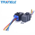 Automobile Relay Waterproof Integrated Wired  DC12V 24V 40A 5Pin 4pin Auto Relay + Holder With 105mm Length Wires