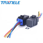Automobile Relay Waterproof Integrated Wired  DC12V 24V 40A 5Pin 4pin Auto Relay + Holder With 105mm Length Wires