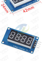TZT TM1637 4 Bits / TM1638 / 74HC595 8 bit Digital LED Display Module 7 Segment 0.36Inch Clock RED Anode Tube Four Serial Driver