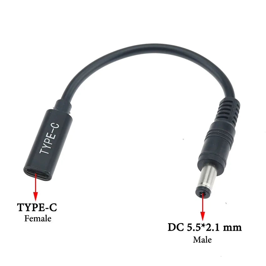 Cltgxdd USB 3.1 Type C Female to 4.0*1.35 5.5*2.5 4.5*3.0 4.0*1.7mm Male DC Plug Jack PD Power Charger Adapter Connector Cable