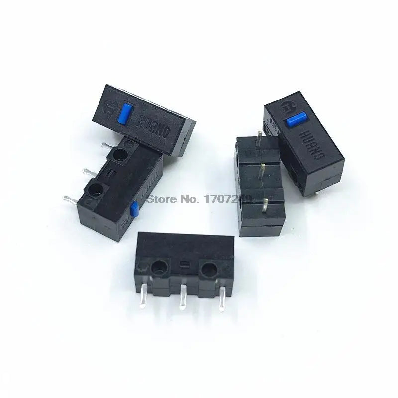 10Pcs HUANO Micro Switch Red Yellow Pink White Blue Green dot Blue Shell Pink Dot 80 million Mouse maintenance button switches