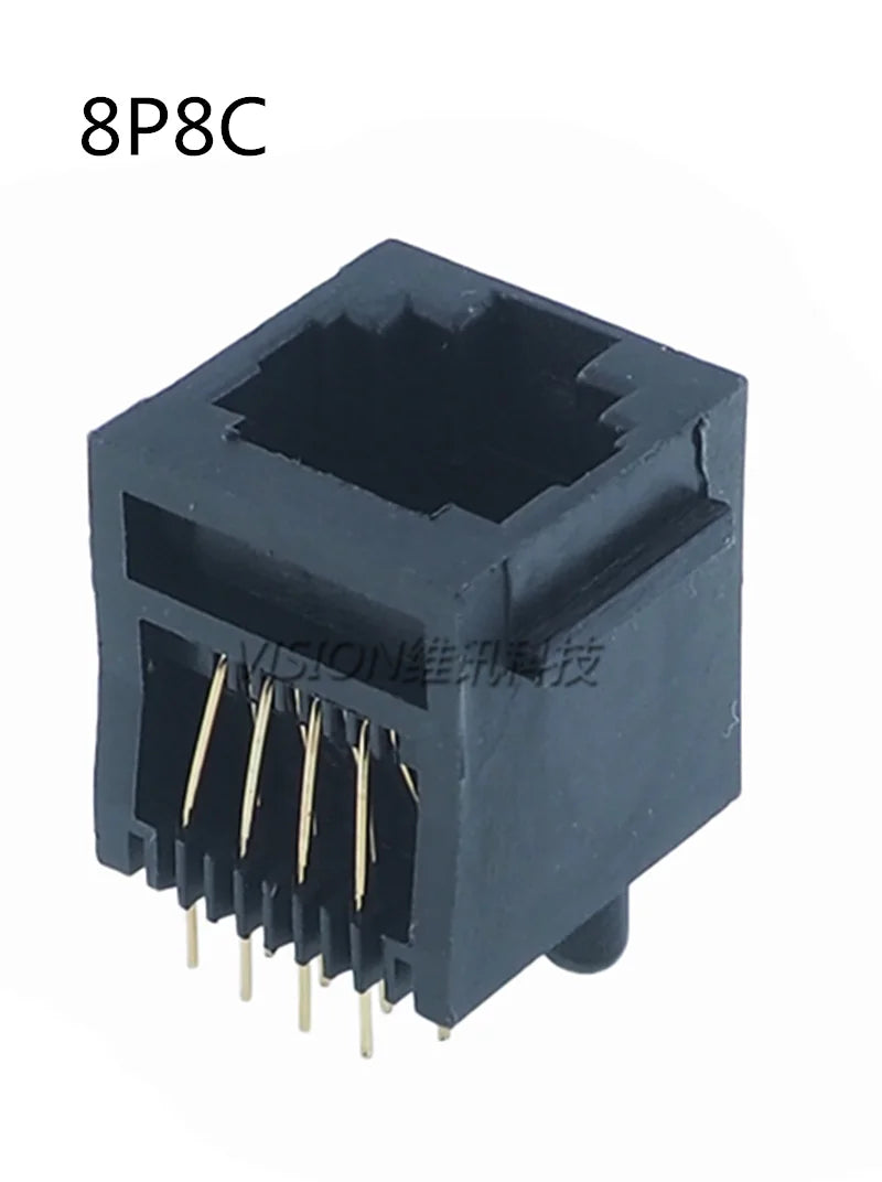 5/10Pcs RJ11 Socket 52-4P4C 6P6C 8P8C Phone Jack Female Crystal Head Socke 180 degrees Vertical 6P6C Telephone Connector