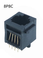 5/10Pcs RJ11 Socket 52-4P4C 6P6C 8P8C Phone Jack Female Crystal Head Socke 180 degrees Vertical 6P6C Telephone Connector