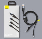 Baseus 3 in 1 USB Type C Cable for iPhone 15 14 13 12 Pro Charger Cable 100W Micro USB Type C Cable for Macbook Samsung Xiaomi