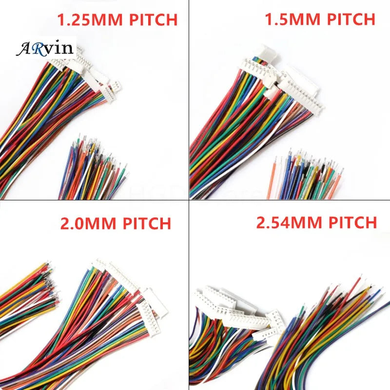10PCS 1.0 1.25 1.5 2.0 2.54 SH/JST/ZH/PH/XH 1.0MM 1.25MM 1.5MM 2.0MM 2.54MM Female Plug Connector With Wire 2/3/4/5/6/7/8/P Pin