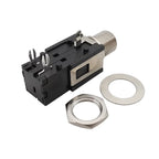 2Pcs 1/4Inch 6.35mm Connector 6.3mm 3 Pin Audio Stereo/Mono Phone Female Jack Headphone Socket Thread Lock Panel Mount Connector