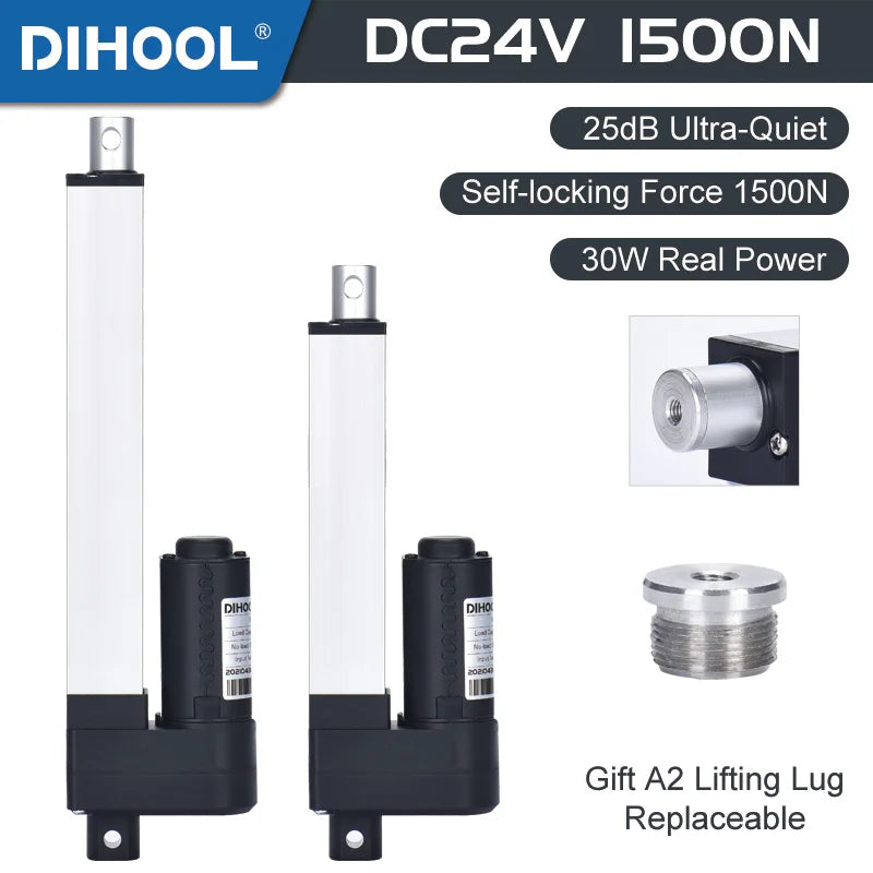 Electric Linear Actuator 1500N DC24V 30W Motor 50mm 150mm 250mm 350mm 500MM 550mm 700mm 800mm 1000mm Stroke Customized