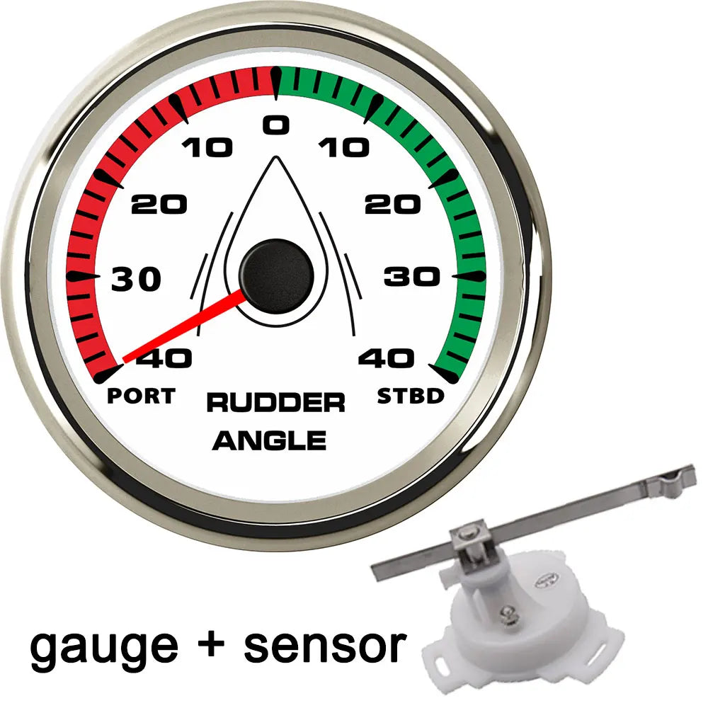 12V/24V STBD PORT Rudder Angle Meter 85mm Rudder Angle Indicator with 0-190 ohm Rudder Angle Sensor 7 Color Backlight Customized