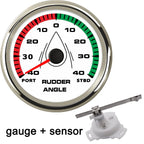 12V/24V STBD PORT Rudder Angle Meter 85mm Rudder Angle Indicator with 0-190 ohm Rudder Angle Sensor 7 Color Backlight Customized