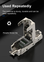 ZoeRax 10Pcs RJ45 Cat8 Cat7 Cat6a Connectors, Tool-Free Zinc Alloy Shielded Ethernet Termination Plugs for 23AWG SFTP Cables