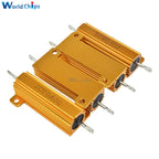 50W 100W 0.5R 1R 2R 4R 6R 8R 10R 20R Aluminum Power Metal Shell Case Wirewound Resistor 0.01 ~ 100K 0.5 1 2 4 6 8 10 20 100 ohm