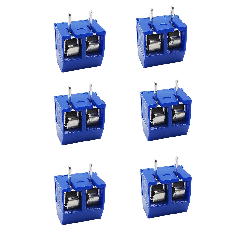 5-50Pcs KF301-2P KF301-3P 5mm PCB Screw Terminal Block KF301 2 Pin 3 Pin Wire Connector Straight Needle Blue