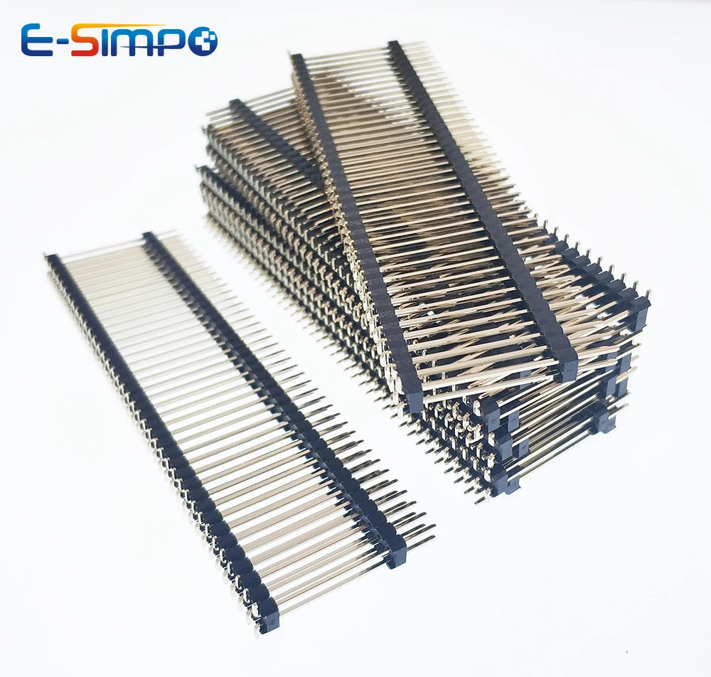 2.54mm SMT Double Row Board Spacer L30mm 2x15/25/40P Surface Mount Breakable Dual Plastic Gold PCB Male Pin Header Connector
