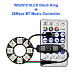 WS2812B Individually Addressable Led Ring 5050 RGB With USB 28Keys Bluetooth Music Controller Kit BuiIt-in 8/16/24/35/45 Pixels
