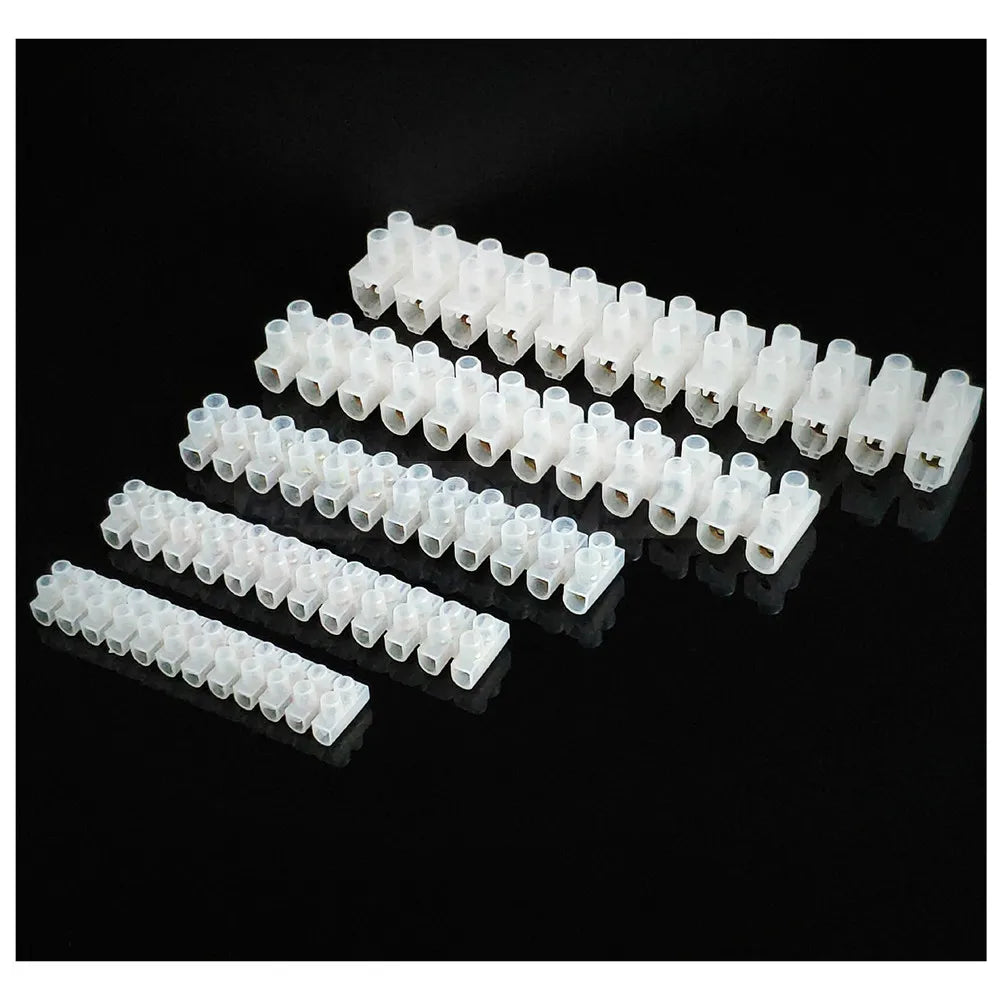 Plastic Terminal Block Wire Connector 5A 10A Dual Row 12 Positions Screw Terminal Block Cable Connector Electric Barrier Strip