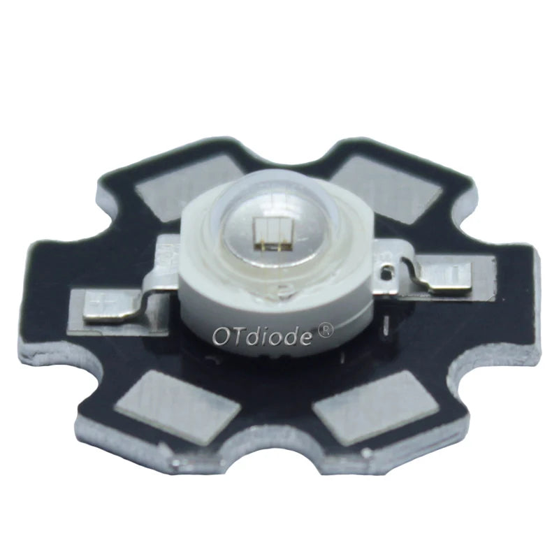10pcs 1W 3W High Power LED Full Spectrum White Warm white Green Blue Deep Red 660nm Royal blue IR UV With 20mm Black Star PCB