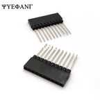 5pcs 2.54mm PC104 Female Header 1X6P/8P/10P/40P Straight Pin Length 12mm Single Row Gold-plated