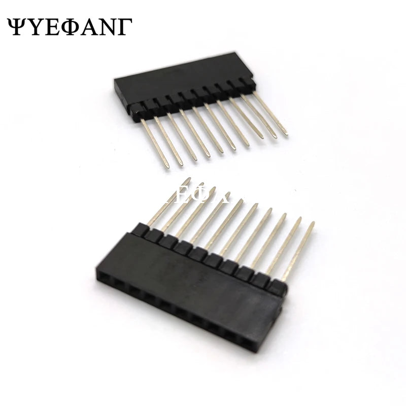 5pcs 2.54mm PC104 Female Header 1X6P/8P/10P/40P Straight Pin Length 12mm Single Row Gold-plated