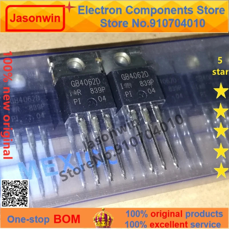 Jasonwin 100% new original 5-50 unids/lote MOSFET IGBT IRGB4062DPBF IRGB4062D 600V 24A TO-220 Transistor