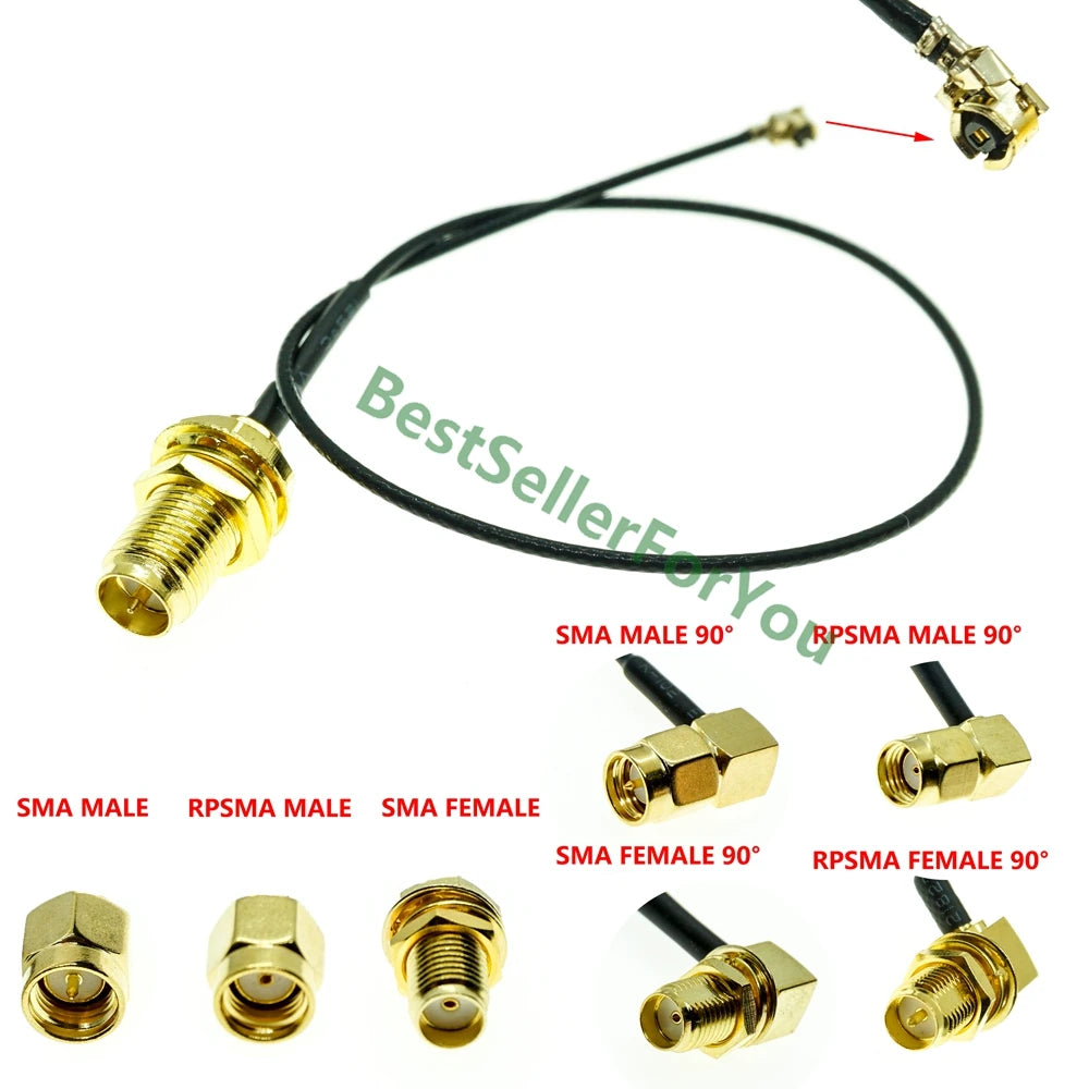 U.FL MHF1 UFL to RP-SMA SMA Female Male Antenna WiFi RF Coax Coaxial Pigtail 1.13  Cable ufl 1.13mm Pick Your Length