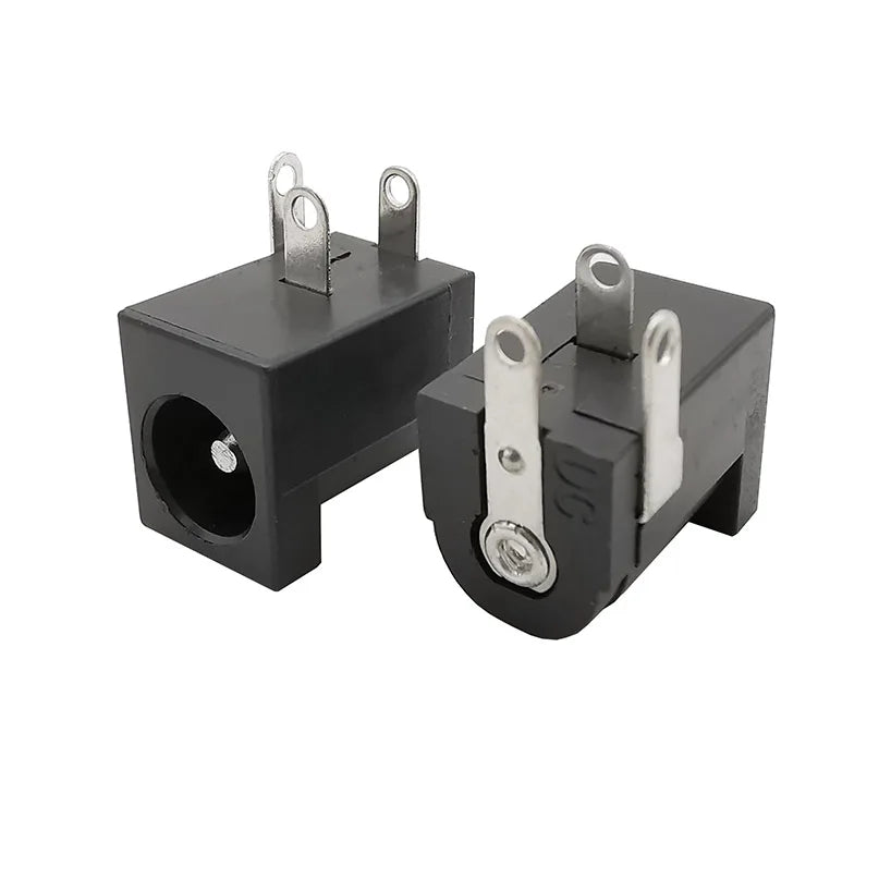10Pcs DC-005 DC Power Female Jack Adapter Right Angle 3 Pin Barrel Type 5.5x2.1mm DC Jack Socket PCB Mount Terminals Connector