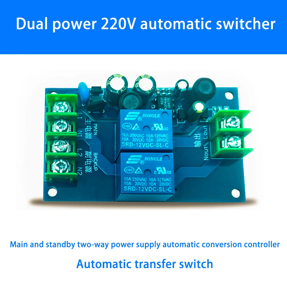 220V Two-Channel  Relay Automatic Switch Module 10A  Dual Relays  Electrical Accessories Power Supply