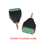 Earphone Audio Jack 3.5mm Connector Stereo Adapter 3.5mm RCA Audio Mono Channel Plug to Screw Terminal Audio Mono Channel Plug