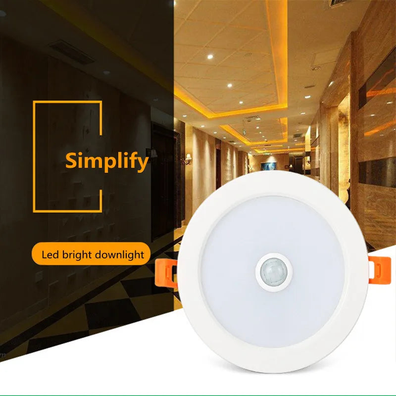 LED Downlight Smart Infrared Induction LED Ceiling Spot light 3W 5W 9W 18W 20W 220V Motion Sensor Recessed Round LED Panel Light