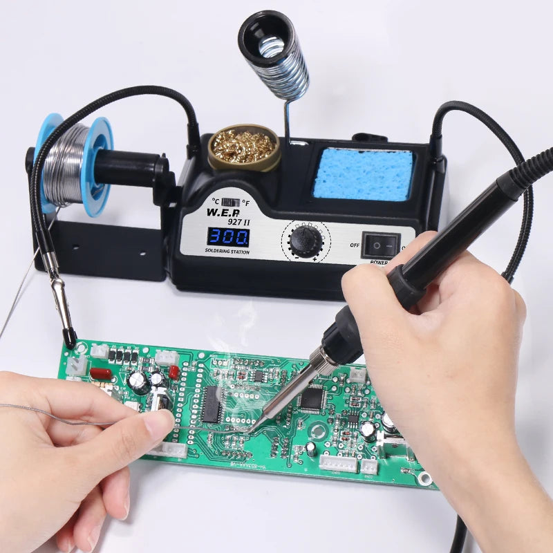 WEP 927-II 2 Helping Hands Electric Soldering Iron Station Digital Display 60W Soldering iron Kit Temperature Adjust Welding Too