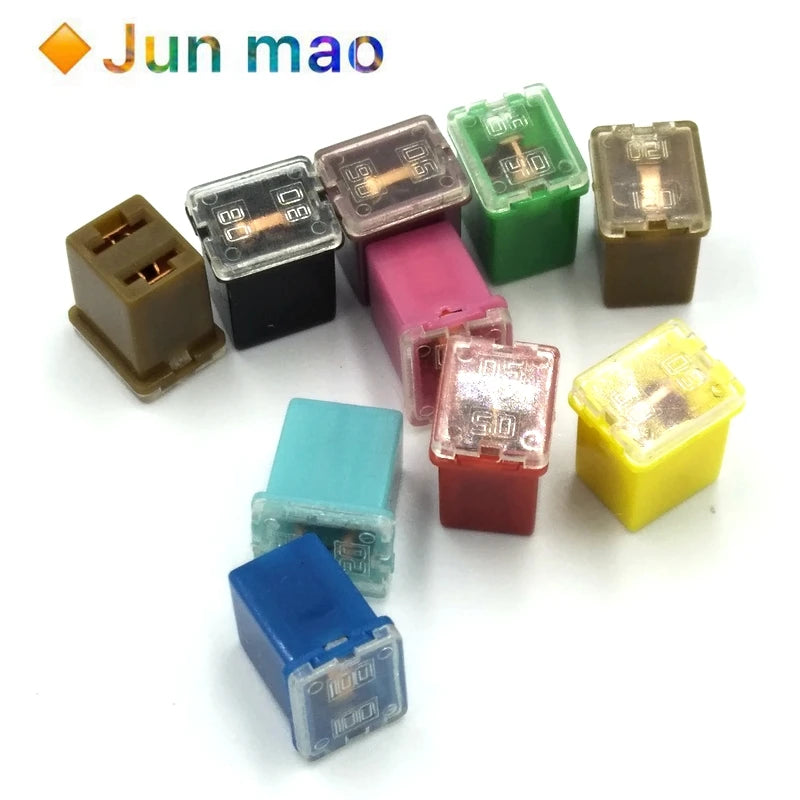 2pcs Mini Square Fuse 20A 30A 40A 50A 60A Set Automotive Car Fuse with Plastic Box Assortment Auto Fuse