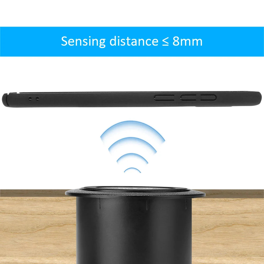Fast Wireless Charger Pop-up Desktop Embedded Fast Wireless Charger With USB Port 30W Universal For Iphone Xiaomi Smartphone