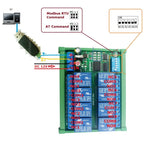 DC 12V 8 Ch RS485 Relay Board Modbus RTU UART Remote Control Switch DIN35 Rail Box for PLC Automation Control
