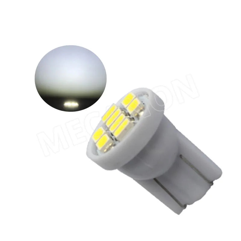 20pcs DC AC 6V 6.3V T10 W5W 194 168 #555 Non Polar Pinball Machine LED Light Bulb No Ghosting Car Interior Lamp 8SMD 1206 DC6V