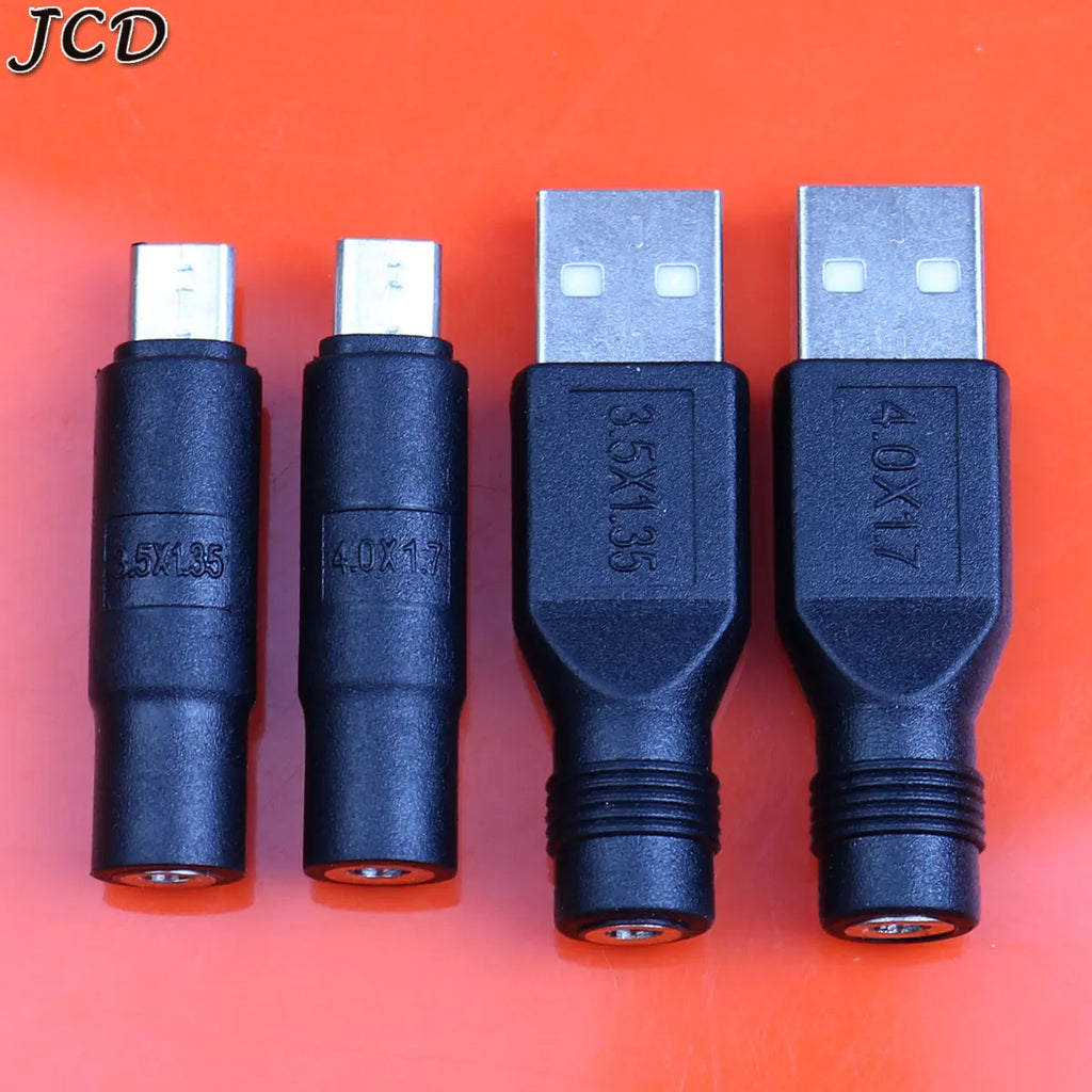 JCD 1pcs 3.5x1.35 4.0x1.7mm DC Power Female to Micro USB 2.0 Male Plug Connector Adapter for Smartphone Tablet Charger Converter