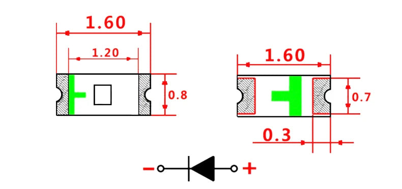 100pcs 0402 0603 0805 1206 SMD LED Red Yellow Green White Blue Orange Light Emitting Diode Water Clear LED Light Diode Set