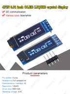 128x32 OLED Screen Module 0.91" Blue White LED LCD Display IIC I2C Communication Board