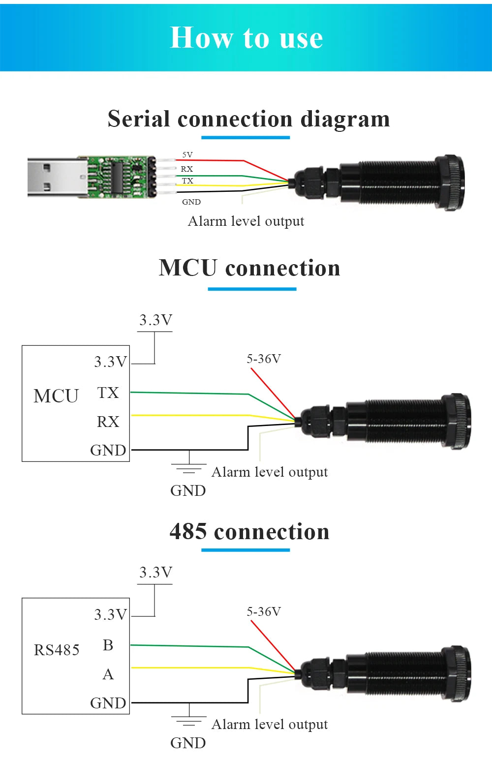 WT53R Time-of-Flight (ToF)Laser Ranging Sensor Module,VL53L1X Sensor Module Distance 400cm,RS485 Modbus/TTL, TOF050F TOF200F