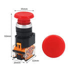 1PCS LA38-11ZS Self-Locking 22mm Emergency Power Push Button Switchstop Mushroom Head Emergency Stop Button Switch