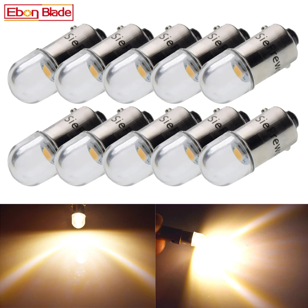 10X BA9S T4W BAX9S BAY9S BAW9S LED Lights Bulb For Auto Interior Dome Map Reading Light Side Marker Lamp Warm White 6V 12V 24V