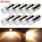 10X BA9S T4W BAX9S BAY9S BAW9S LED Lights Bulb For Auto Interior Dome Map Reading Light Side Marker Lamp Warm White 6V 12V 24V